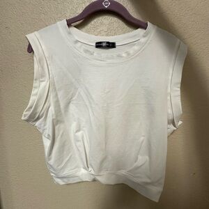 White Tank Crop Top